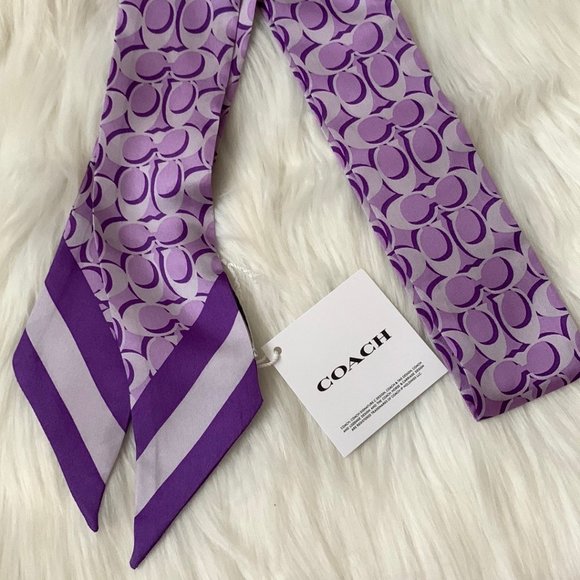 COACH Signature Print Silk Skinny Scarf Set of 3 - Picture 7 of 7